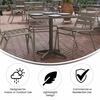 Flash Furniture Lila 27.5in Bronze Square Aluminum Indoor-Outdoor Table Set with 4 Bronze Slat Back Chairs TLH-ALUM-28SQ-017BZ4-GG